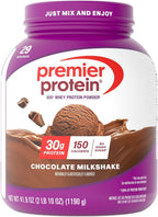 Premier Protein Powder, Chocolate Milkshake, 30g Protein, 1g Sugar, No Soy, Gluten Free, 41.9oz (29 Servings)
