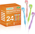 24-Pack Pre-Pasted Mini Travel Toothbrushes, Individually Wrapped Value Pack, Disposable Toothbrushes with Toothpaste, Waterless Single-Use Extra Soft Bristle for Adults, On-The-Go & Braces