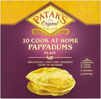 Patak's Plain Ready to Cook Pappadums (10 per pack - 100g) - Pack of 6