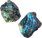 Apengshi Labradorite Raw Crystals 2PCS Natural Rough Rocks Healing Crystal and Stones DIY Raw Stones Meditation Fountain Garden Home Decor