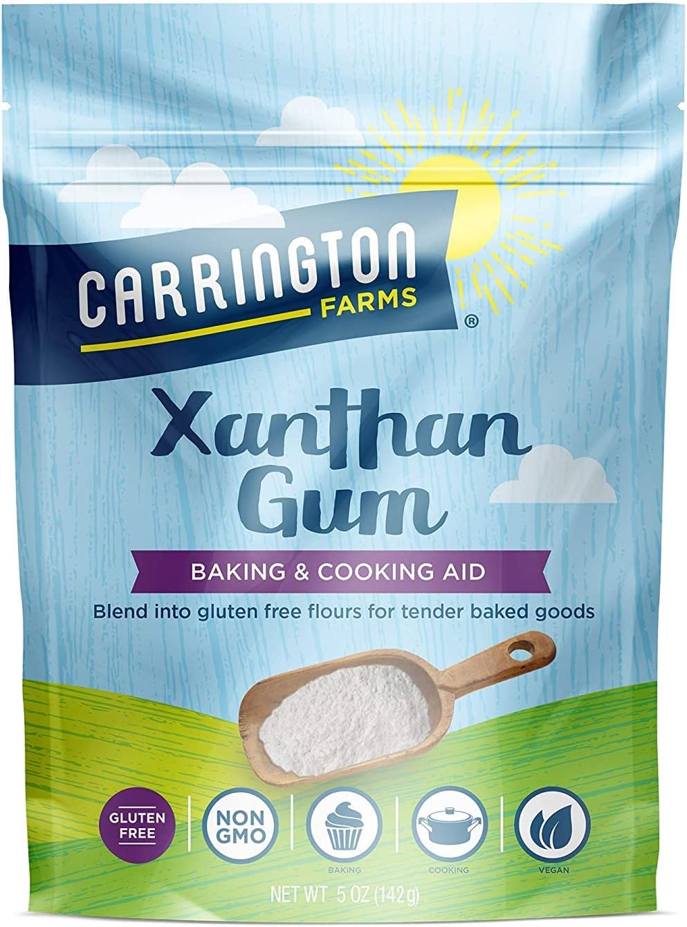 Carrington Farms Xanthan Gum – Non-GMO, Gluten-Free, Zero Calories & Vegan – 5oz – Keto-Friendly Thickener & Binder for Gluten-Free Baking, Smoothies, Sauces & Dressings