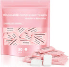 Disposable Compressed Face Towels, Ultra Soft Large Size Compressed Towel Tablets Portable Washcloth Reusable for Travel Camping Hiking Outdoor Sports Beauty Salon (30Pcs)