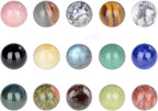 LPbeads 20mm 15pcs Natural Gemstone Polished Sphere Healing Crystal Rocks Ball Mineral Collection Decoration Kit