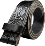 100% One-Piece Full Grain Leather Belt Straps with No Slot Hole/Slot Hole/Heavy-Duty, Multi Options 1-1/2" (38mm) Wide