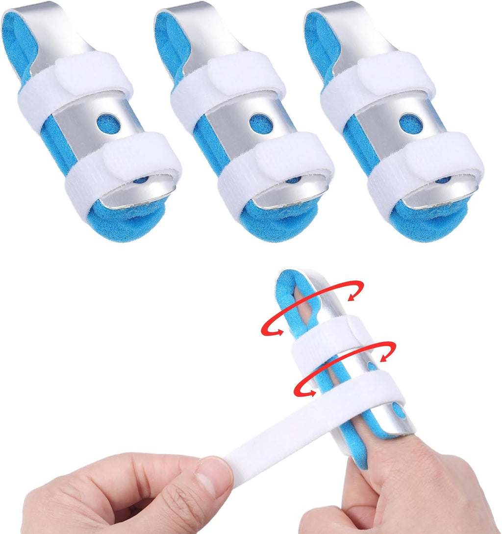 Finger Splint, 3pcs Finger Brace Joint Stabilizer Knuckle Immobilization with Soft Foam Interior, Broken Finger Splints Fit for Thumb/Middle/Ring/Index/Pinky Finger (3, M)
