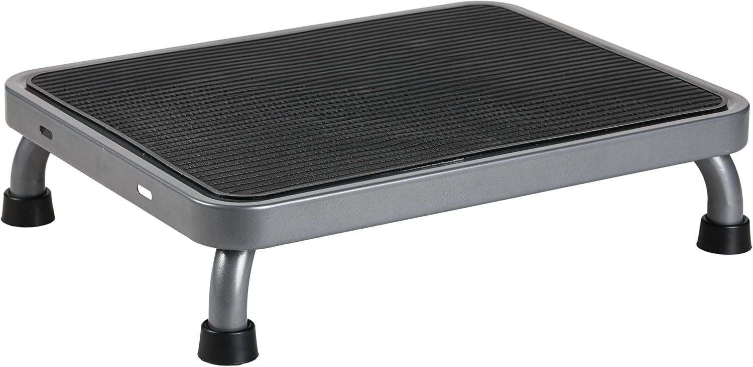 Heavy-Duty One Step Stool with Carry Handle – 4.1" Low Foot Stool, Non-Slip Rubber Platform, 500lb Capacity – Portable Safety Step Stools for Adults, Seniors, Bathroom, Bed, SUV, 17"x13"