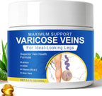 Varicose Veins Treatment for Legs, 3.4 Oz, Varicose Veins Cream for Spider Veins, Soothing Leg Cream Formula to Reduce Spider Veins, Improve Blood Circulation & Smooth Skin, Natural Formula
