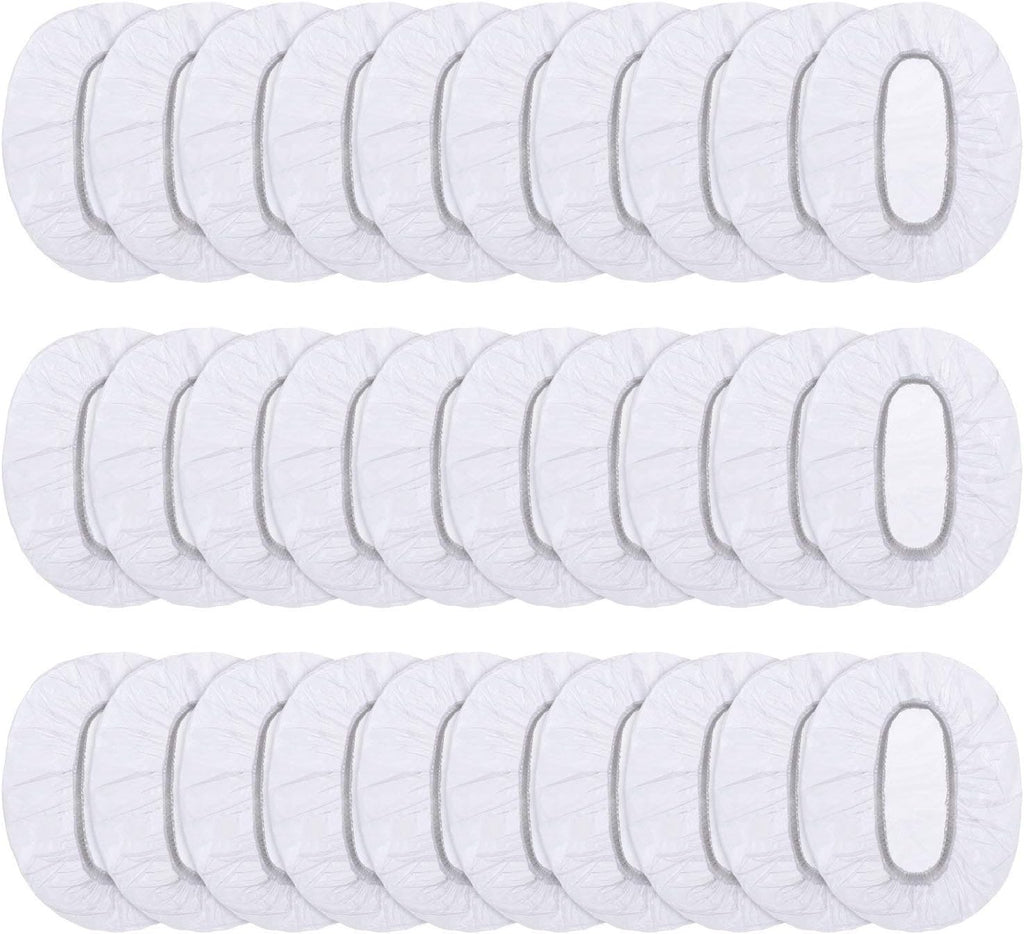 Outus 100 Pack Clear Disposable Ear Covers Plastic Waterproof Ear Protectors for Shower, Hair Dye, Bathing