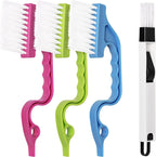 LEOBRO Groove Gap Cleaning Tools, Handheld Door and Window Track Brushes, Air Conditioning Shutter Cleaner, Pack of 4