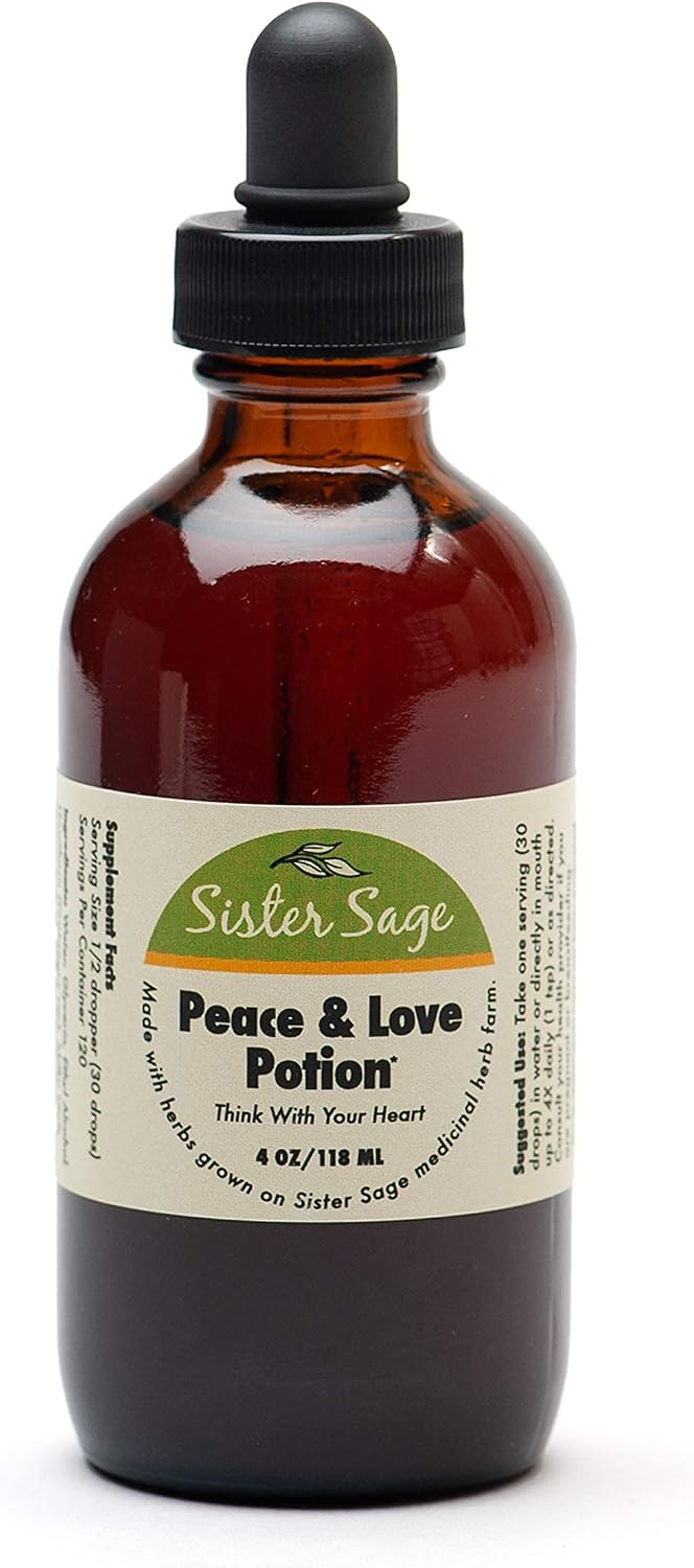 Peace & Love Potion, 100% All Natural Hawthorne Heart Support Tincture (4 Oz)