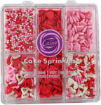 Valentines Sprinkles for Cake Decorating, Edible Pink, White and Red Heart Sprinkles for Baking, Ice Cream, Cookies, Valentines Cupcake Topper