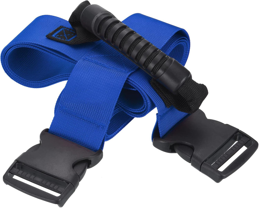 PATIKIL Carrying Strap with Handle, Cross Style Adjustable Nylon Belt for Moving Lifting Boxes Grocery Luggage, Blue