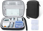 Krypthos Diabetic Supplies Travel Case, Carrying Case for Diabetes Blood Glucose Meter, Portable Diabetes Testing Kit Storage Organizer Bag for Blood Sugar Test Strips, Lancets, Lancing Device-Black