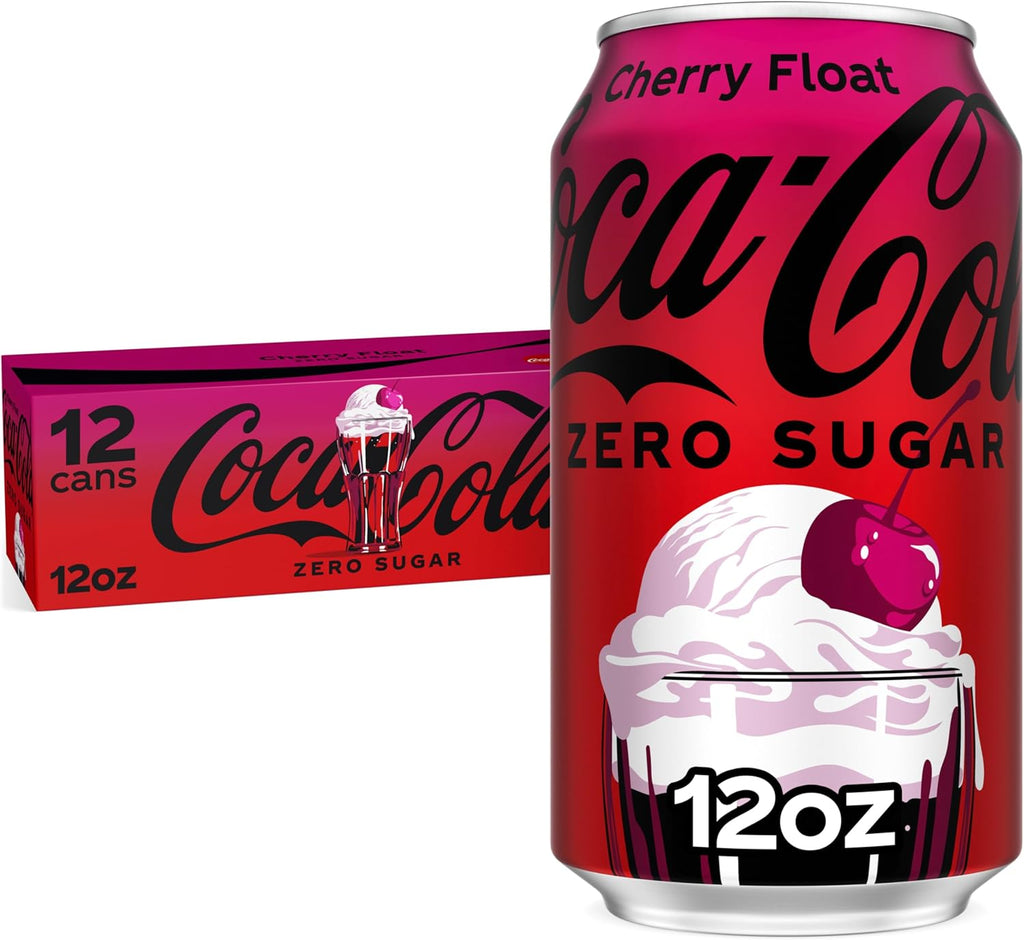 Coca-Cola Zero Sugar Cherry Float Soda Soft Drink Cans, 12 fl oz, 12 Pack