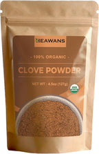 Heawans Organic Premium Grade Clove Ground, Food Grade Aluminium Foil Kraft Paper Pouch (4.5 OZ)