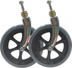 2 Pack 8 Inch Wheelchair Front Wheels Replacement with Front Fork Drive Front Castor Solid Replacement Wheels for Wheelchairs, Rollators, Walkers(Gray, 8 Inch)