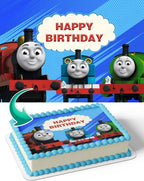 CAKECERY Train Friends Edible Cake Image Topper Birthday Cake Banner 1/4 Sheet