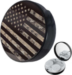 LRITER Contact Lens Case, Portable with Mirror, a Variety of Patterns and Shapes to Choose from, Auitable for Daily Makeup Office Travel Outdoor Use (American Flag)