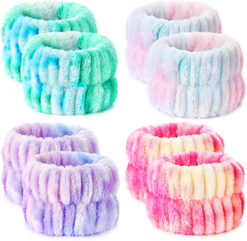 8pcs Wrist Bands for Washing Face Wash Wristbands Wrist Towels Arm Bands for Skincare Makeup Wrist Cuffs Spa Wrist Scrunchies