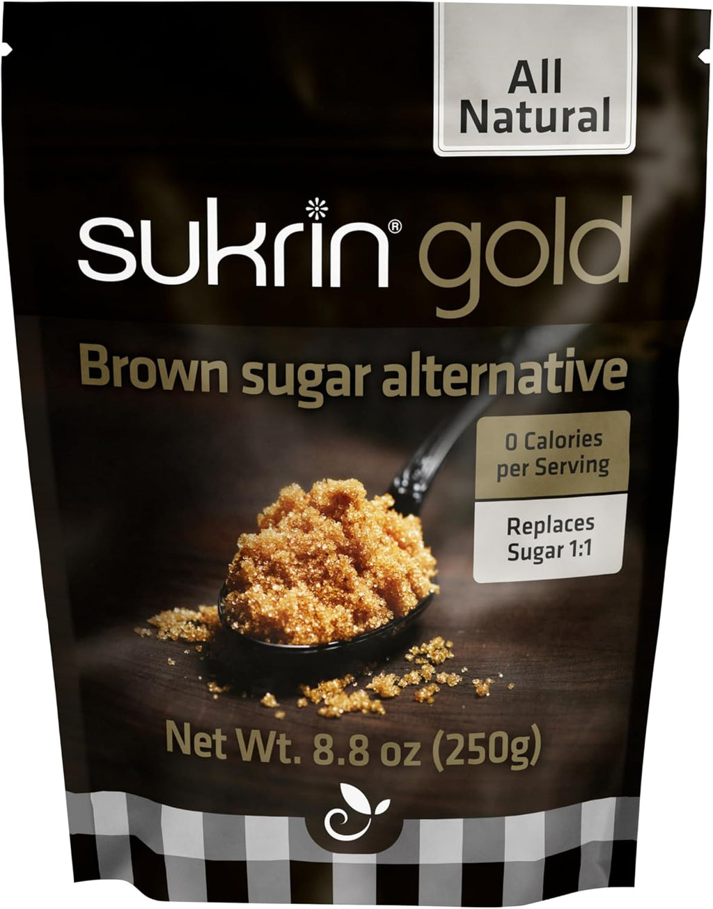 SUKRIN GOLD 100% Natural Sugar Free Brown Sugar Substitute with Erythritol & Stevia Brown Sugar Zero Calorie Sweetener, Granulated Gluten Free Non-GMO Kosher Blood Sugar Vegan Keto Friendly