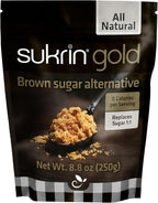 SUKRIN GOLD 100% Natural Sugar Free Brown Sugar Substitute with Erythritol & Stevia Brown Sugar Zero Calorie Sweetener, Granulated Gluten Free Non-GMO Kosher Blood Sugar Vegan Keto Friendly