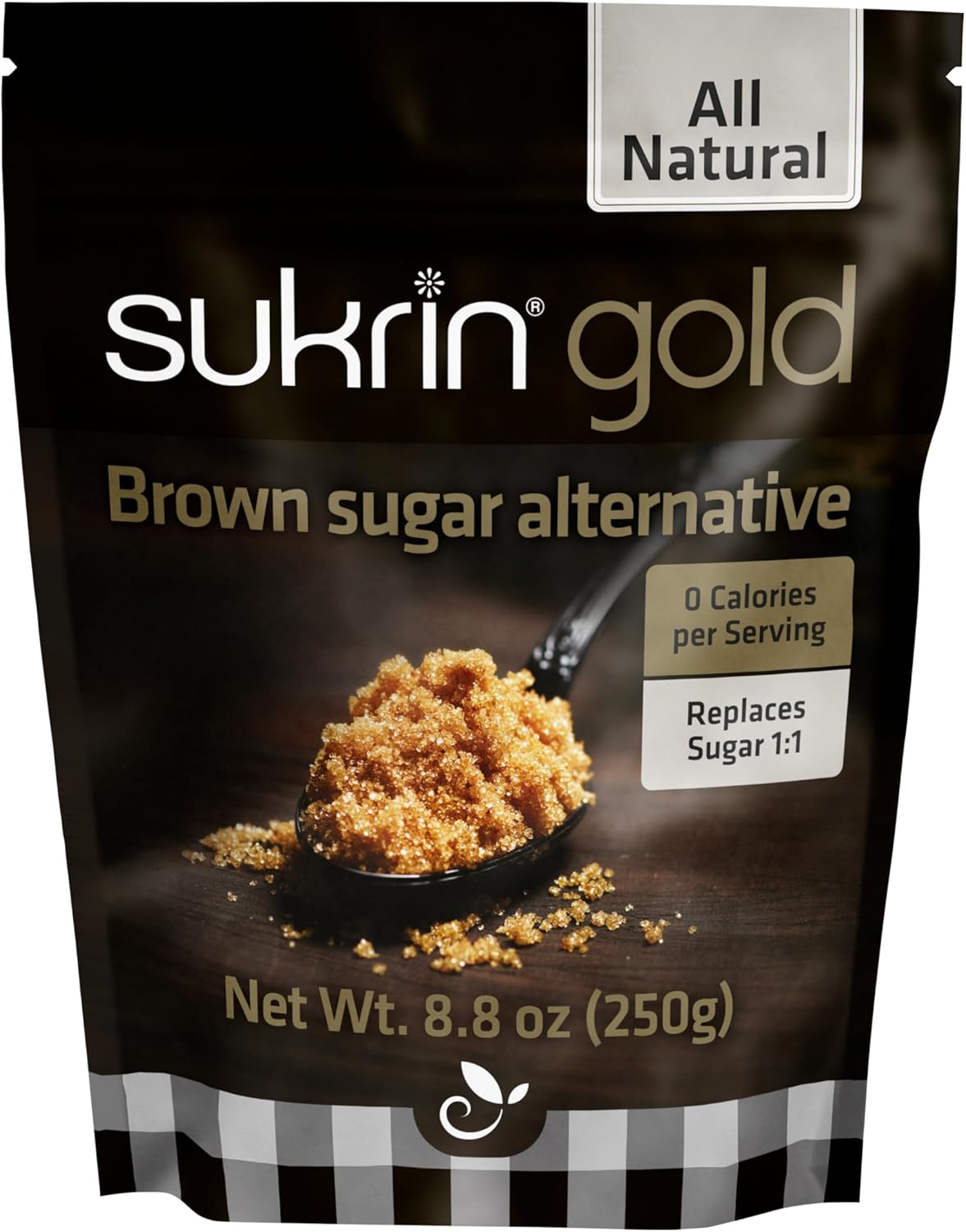 SUKRIN GOLD 100% Natural Sugar Free Brown Sugar Substitute with Erythritol & Stevia Brown Sugar Zero Calorie Sweetener, Granulated Gluten Free Non-GMO Kosher Blood Sugar Vegan Keto Friendly