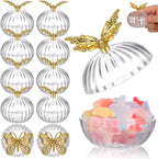 PRETYZOOM 12pcs Plastic Butterfly Treat Boxes, Wedding Sweets Containers with Clear Lids for Guests, Party Favor Boxes for Birthday, Baby Shower, Wedding