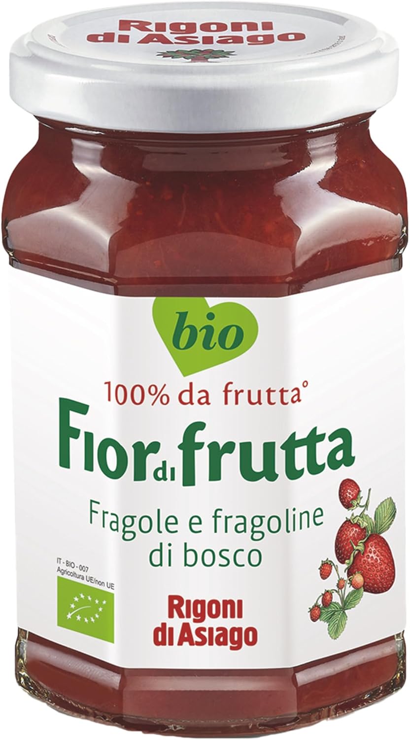 Rigoni di Asiago Fiordifrutta Organic Fruit Spread, Strawberry, 250 g, 6 Count