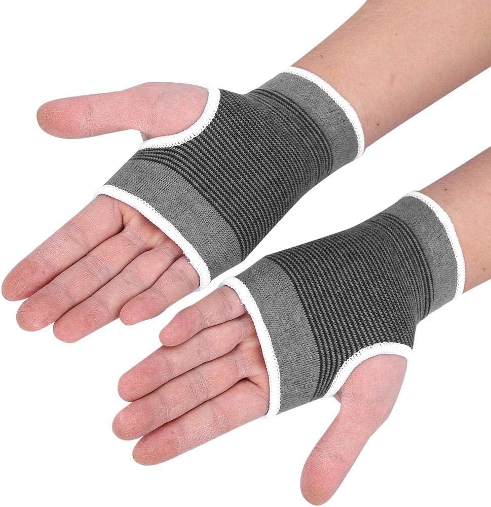 VGEBY 1Pair Wrist Brace, Elastic Wristband Wrist Palm Brace Carpal Tunnel Hand Compression Support Wrap Basketball Football Sports Gym Protector (Gray) Palm Protector For Hand