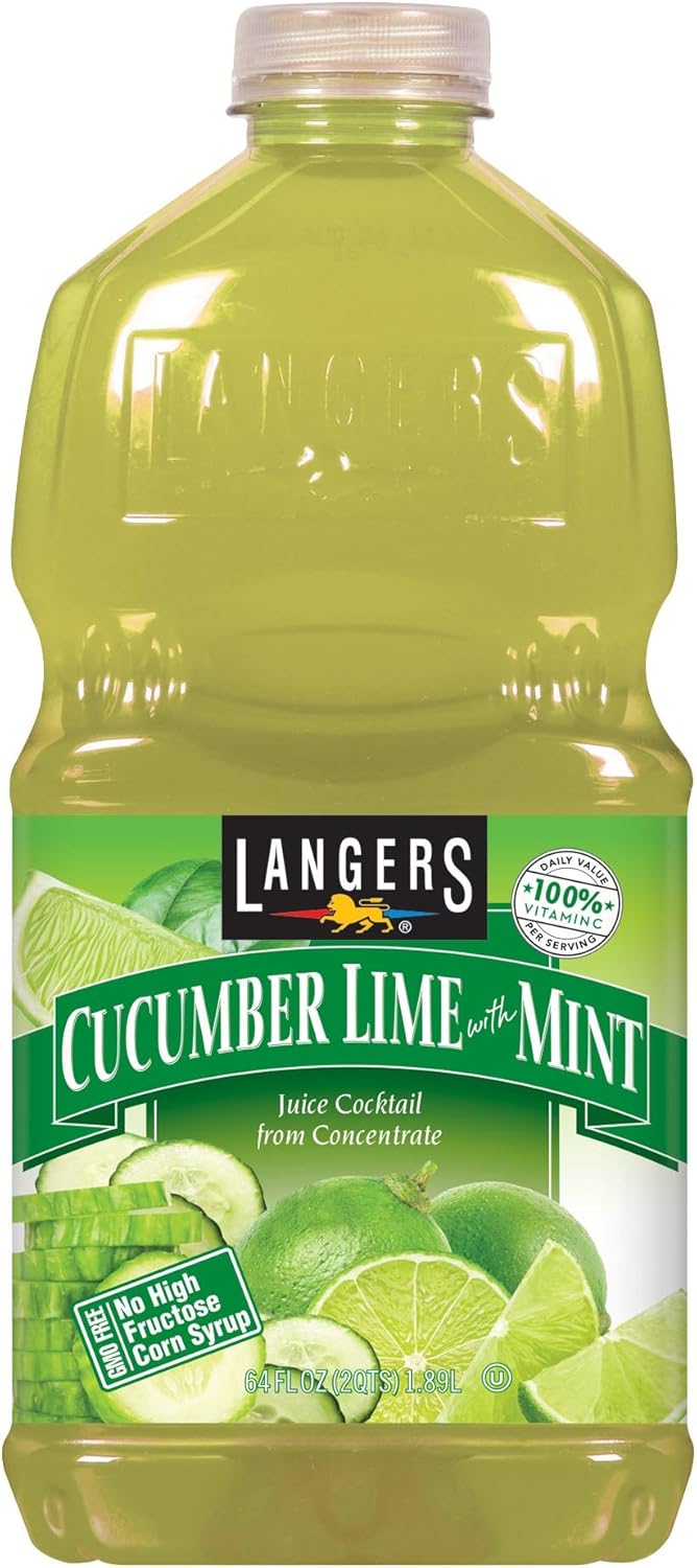 Langers Juice Cocktail, Cucumber Lime With Mint, 64 Fl Oz (Pack of 8)