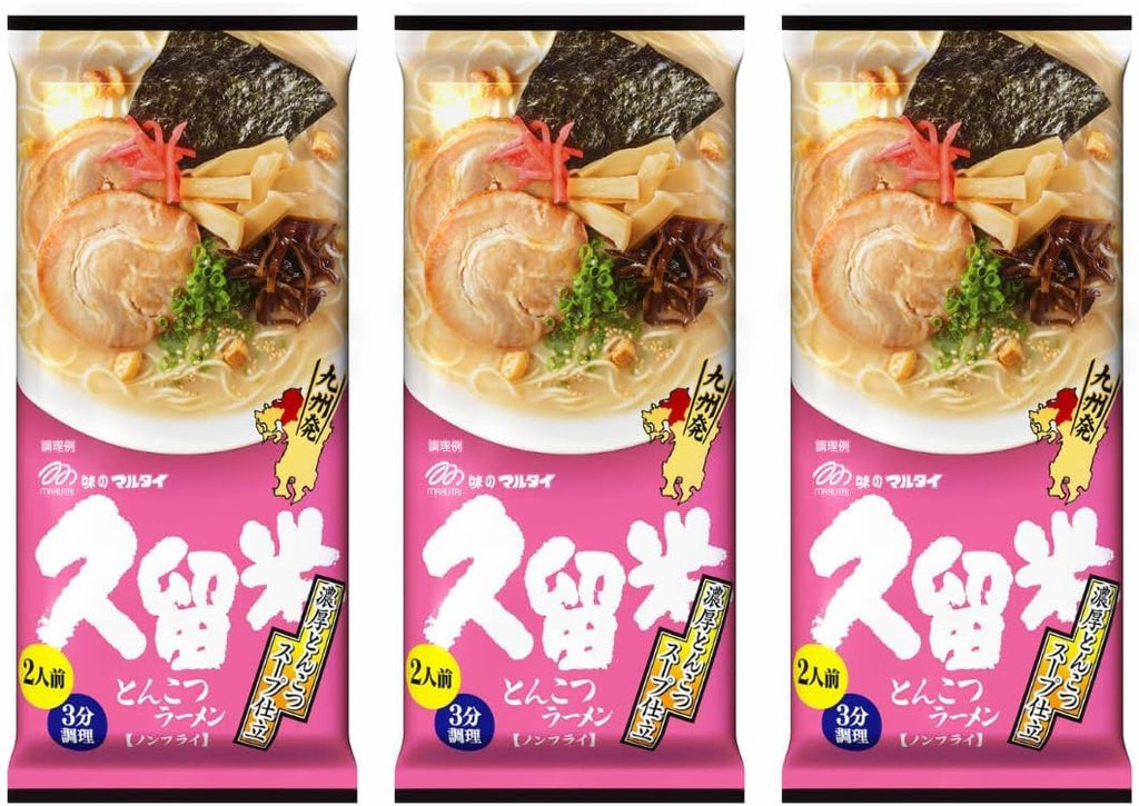 Marutai Kurume Tonkotsu Instant Noodle Soup Ramen Non-fried 6 Servings (2servings Set Of 3)