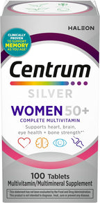 Centrum Silver Women's Multivitamin for Women 50 Plus, Multivitamin/Multimineral Supplement with Vitamin D3, B Vitamins, Non-GMO Ingredients, Supports Memory and Cognition in Older Adults - 100 Ct