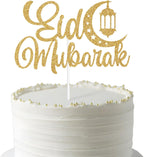 Eid Mubarak Cake Topper, Happy Eid, Muslim Ramadan Kareem, Hajj Mubarak Festival Party Decorations Supplies