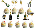 36pcs Champagne Cupcake Topper Party Supplies Children Boy Girl wine Theme Happy Birthday Party Cupcake Picks Weight Lifting Party Decorations