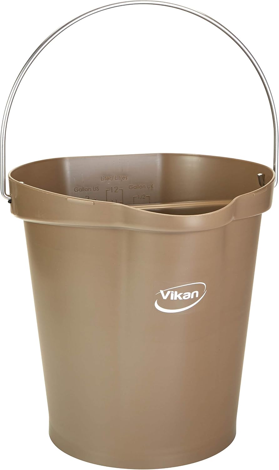 Vikan 568666 Pail,3 gal.,PP/SS,Brown