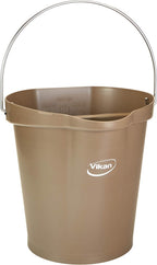 Vikan 568666 Pail,3 gal.,PP/SS,Brown
