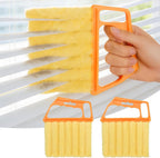 2 Pack Venetian Blind Cleaner Tool, Wet Dry Duster for Blinds with Ergonomic Handle, Washable Microfiber Window Shutter Cleaning Brush, Handheld Damp Dust Sponge for Home Office, Yellow