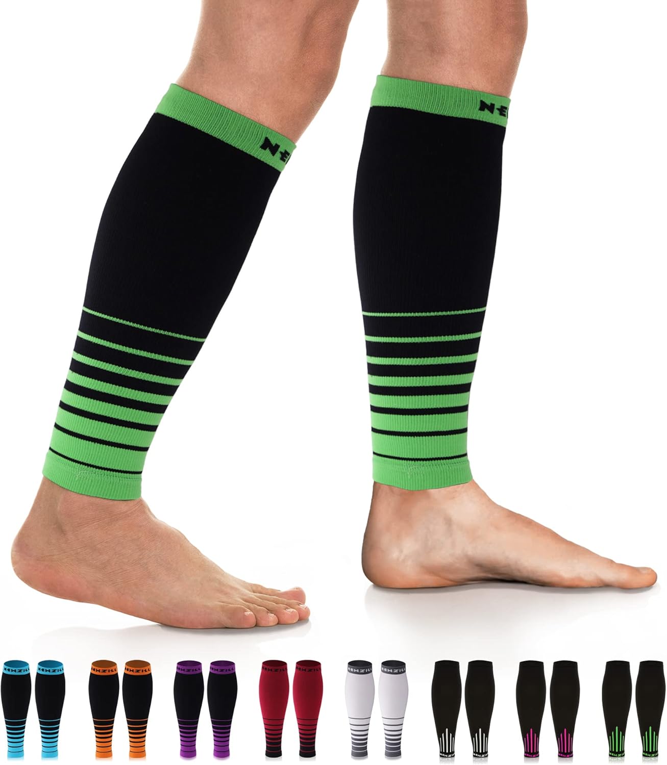 NEWZILL Compression Calf Sleeves (20-30mmHg) for Men & Women Perfect Option to Compression Socks for Running Travel Nursing