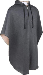 Wheelchair Cape,Hooded Warm Wheelchair Poncho,Winter Cold-Proof Windproof Fleece Shawl.for Adults,Elderly,Mobility Impaired Outdoor Wear(Gray)