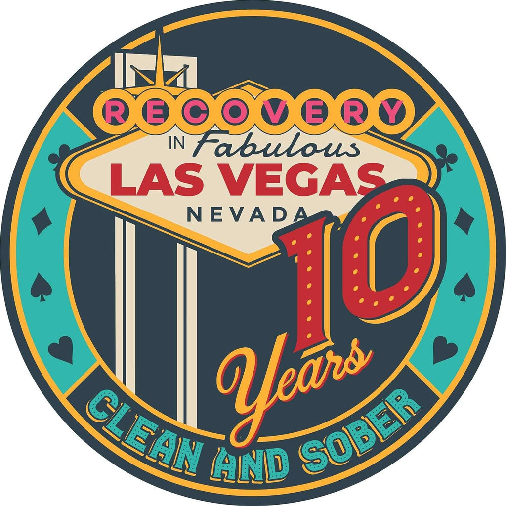 Las Vegas Recovery AA chip Available in Years 1-50 Sober Medallion for 12 Step Programs
