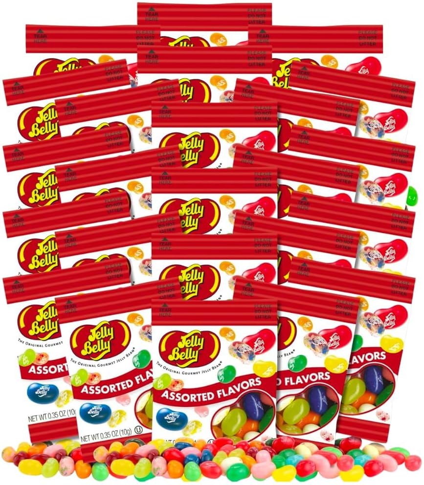 Jelly Belly Jelly Beans - Mini Packs - 24 Count - Assorted Flavors - 0.35 oz. Fun Size Bags