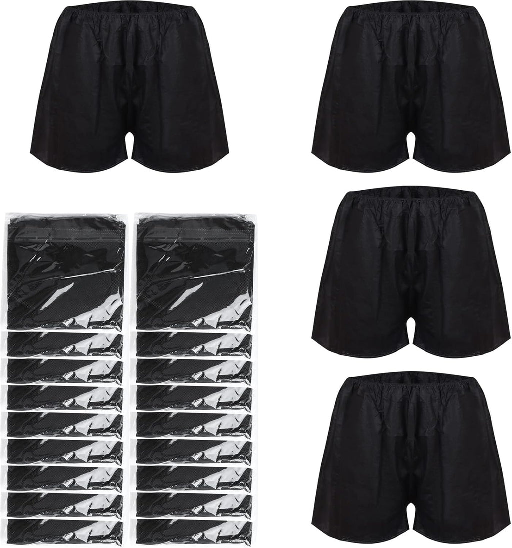 kekafu 50 Pcs Professional Salon Mens Black Boxer Shorts Disposable Mens Shorts Underwear Disposable Male Boxer Shorts Male Disposable Spa Underwear