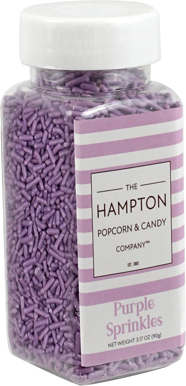 Purple Sprinkles Jimmies 3.17 oz, Sprinkles For Cake Decorating, Cake Sprinkles, Sprinkles For Baking, Ice Cream & More, The Hampton Candy Company