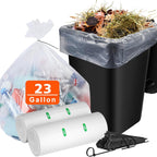 AYOTEE 23 Gallon Trash Bags with Zip Ties, Large Clear Trash Bags 20 Gallon, 50 Count Extra Large Garbage Bags Clear Garbage Bags for Home, Office, Recycling, Lawn and Leaf