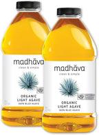 MADHAVA Organic Light Agave, 100% Pure Blue Nectar | Sugar Alternative | Vegan | Non GMO | Natural Liquid Sweetener, 46 Oz. (Pack of 2)