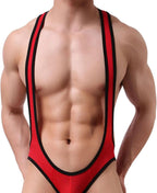 Men Sexy One Piece Jockstrap Leotard Wrestling Singlet Thong Underwear Mesh Jumpsuit Stretch Breathable Bodysuit
