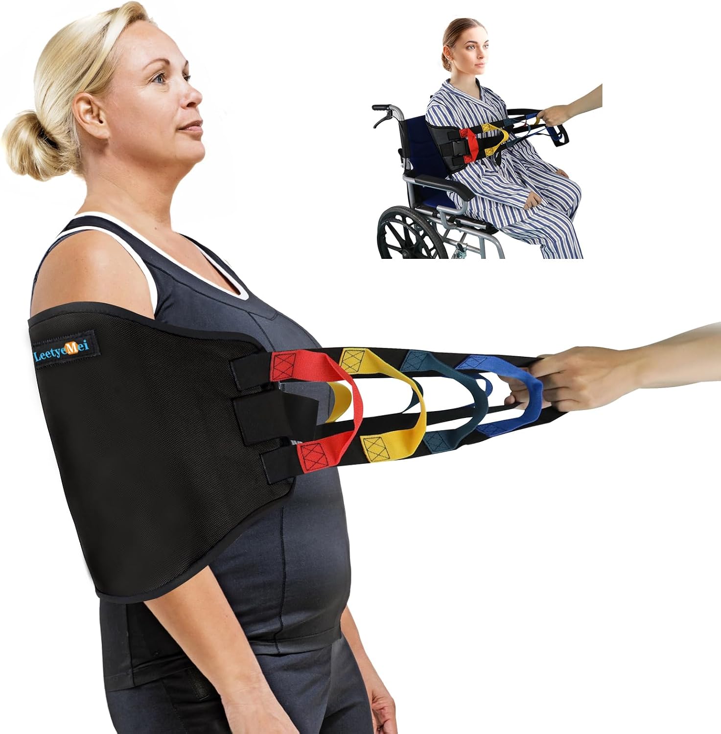 Transfer Sling, Transfer Belt for Elderly, Gait Belts for Seniors, Heavy Duty Patient Lift Belt, Mobility Lifting Aid, Gait Belt with Handles for Disabled, Injured-Safely Move from Bed and Wheelchair