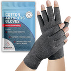 Dr. Arthritis Essentials Open-Fingertip Arthritis Gloves, Compression Gloves Ideal as Raynauds Gloves, Hand Brace for Arthritis (Grey, Medium)