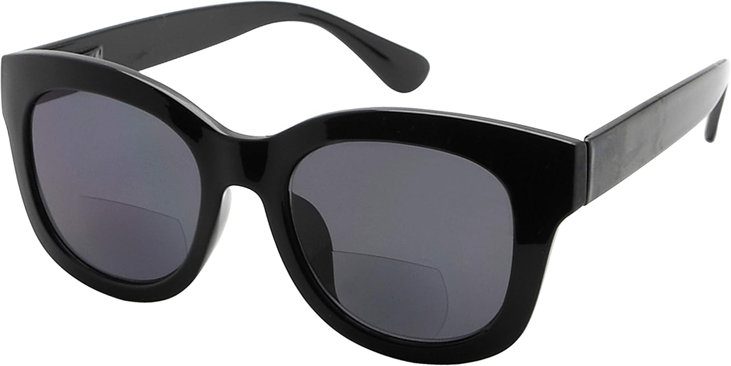 Eyekepper Large Frame Bifocal Sunglasses Women Oversize Bifocal Sunnies Readers - Black 2.00