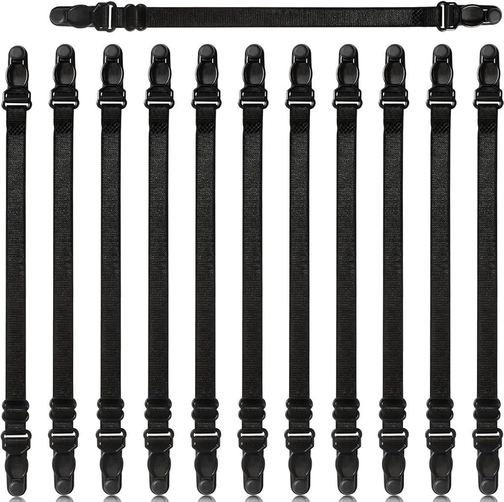 Mask Ear Saver Straps Set of 12 – Adjustable Face Mask Extender Holders for Ears, Elastic Back-of-Head Mask Clips